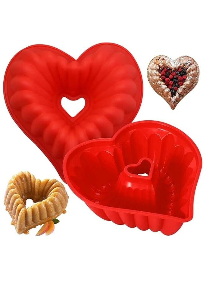 FALMER Heart Shape Silicone Cake Pan Flexible Non-Stick Mold 24*10cm  - Image 1