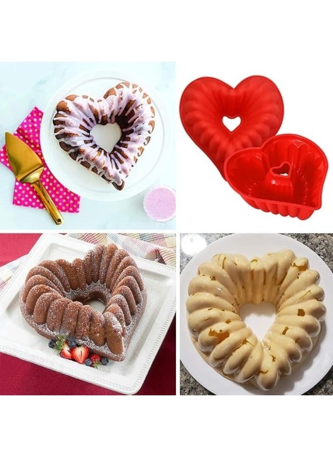 FALMER Heart Shape Silicone Cake Pan Flexible Non-Stick Mold 24*10cm  - Image 2