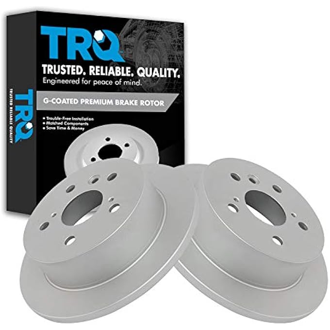 ريحني مجموعة زوج دوارات فرامل قرصية خلفية TRQ ل 20052007 تويوتا أفالون 20022006 تويوتا كامري 20022003 لكزس ES300 20042006 لكزس ES330 20042008 تويوتا سولارا - Image 1