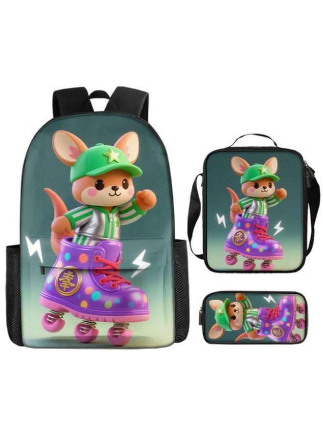 Bright Li Fire Fashion is unlimited! Cartoon bag three-piece set, suitable for a variety of scenes for students and teenagers (available for students, children, friends on outings, mountain climbing, schooling, etc.) - 21 - Image 2