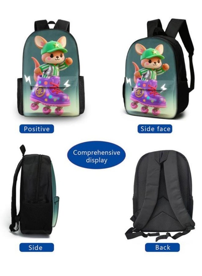 Bright Li Fire Fashion is unlimited! Cartoon bag three-piece set, suitable for a variety of scenes for students and teenagers (available for students, children, friends on outings, mountain climbing, schooling, etc.) - 21 - Image 3