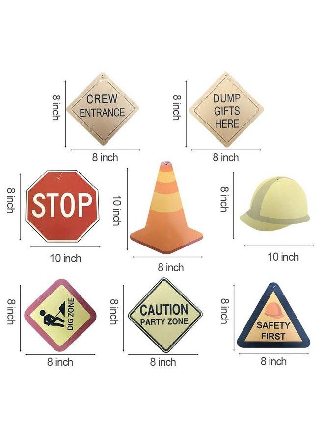 Wishlife 30Ct Construction Signs Hanging Swirl Decorations Dig Zone Stop Crew Entrance Safety First Dump Gifts Here Helmet Roadblock Construction  - Image 4