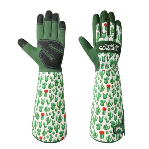 Schwer Gardening Gloves for Women, Rose Pruning Gloves with Forearm Protection, Breathable and Comfortable Long Garden Glove with Touch Screen for Yard & Outdoor Work (Large 1 Pair) - Image 1