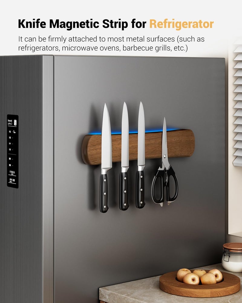 Swaitee Magnetic Knife Holder for Wall, 12 Inch Wood Strong Magnetic Knife Strip, Small Kitchen Storage Space Savers, Rv Apartment Farmhouse Accessories Organizer, Housewarming Gifts for New Home - Image 5