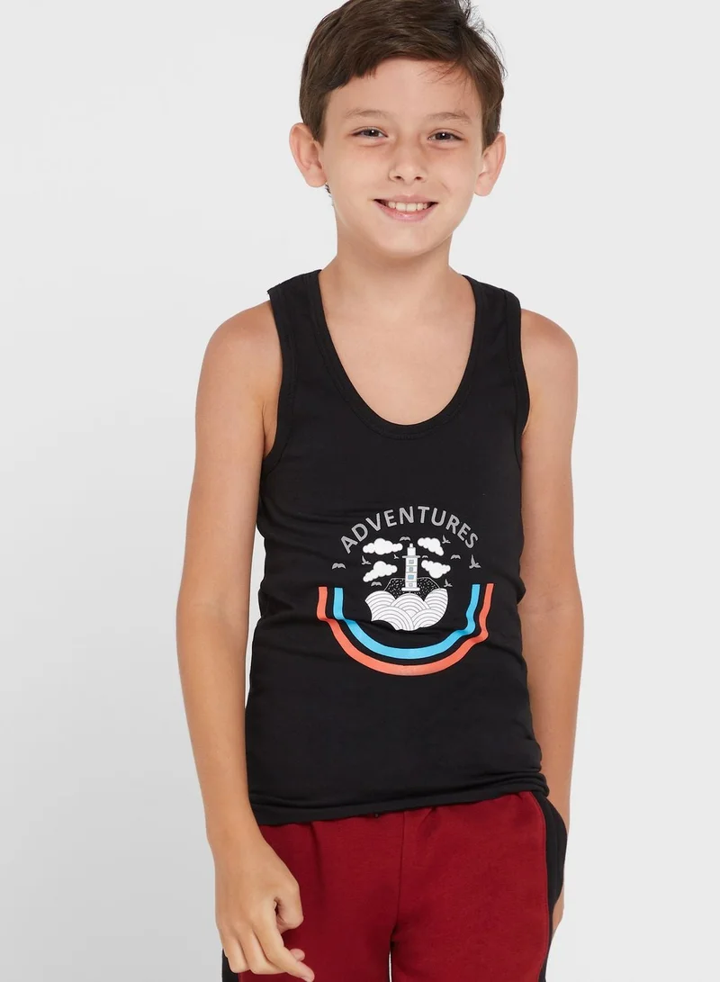 Pinata Pack Of 5 Printed Boys Vest