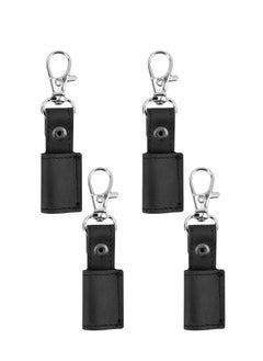 SYOSI 4 Pcs Portable Pen Holder Leather Badge Pencil Holder Leather Pen Pouch Holder Pocket Protector for Badge Pen Holder Keychain or Neck Lanyard  - Image 1