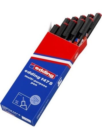 Edding 147S Acetate Pen 10 Pack Red  - Image 1