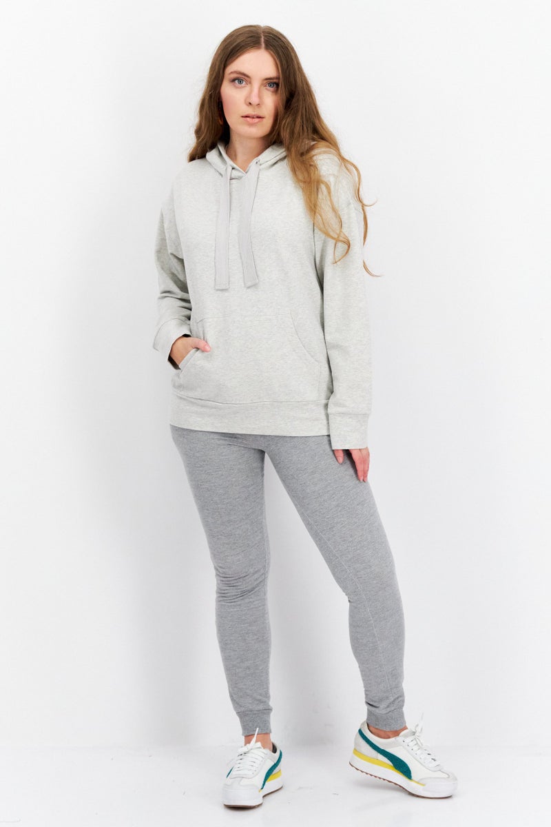 Felina Women Hooded Heather Sweatshirt, Grey - Image 2