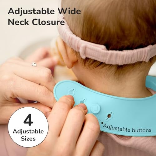 R for Rabbit Safari Silicone Bib for Baby Food Feeding BPA Free, Baby Apron Adjustable Straps With Food Pocket, Mess Free, Waterproof, Washable & Reusable Ideal for Babies 6 to 36 Months (Lake Blue) - Image 5