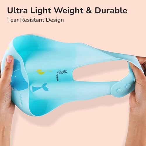 R for Rabbit Safari Silicone Bib for Baby Food Feeding BPA Free, Baby Apron Adjustable Straps With Food Pocket, Mess Free, Waterproof, Washable & Reusable Ideal for Babies 6 to 36 Months (Lake Blue) - Image 3
