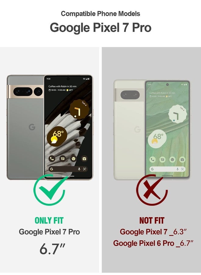 بويتيك جراب Poetic Guardian متوافق مع Pixel 7 Pro 5G، مزود بواقي شاشة مدمج، يدعم بصمة الإصبع، جراب حماية هجين مقاوم للصدمات، غطاء متين شفاف، أسود/شفاف - Image 2