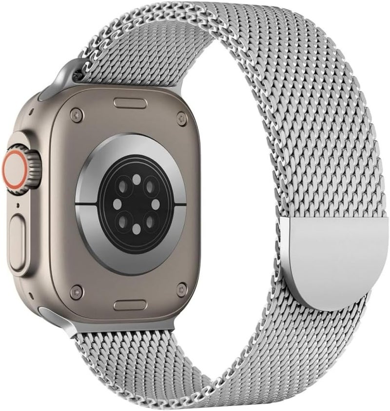 ACESTAR Magnetic Milanese Loop Compatible with Apple Watch Bands 49mm 46mm 45mm 44mm Men Women,Stainless Steel Metal Bands for iWatch Ultra 3/2/1 Series 11 10 9 8 7 6 5 4 SE 3/2/1 - Image 1