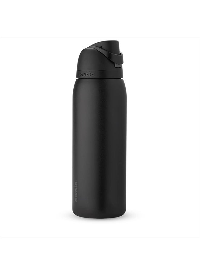 Owala FreeSip Insulated Stainless Steel Water Bottle with Straw for Sports, Travel, and School BPA-Free Sports Water Bottle, 40 oz, Very, Very Dark  - Image 1