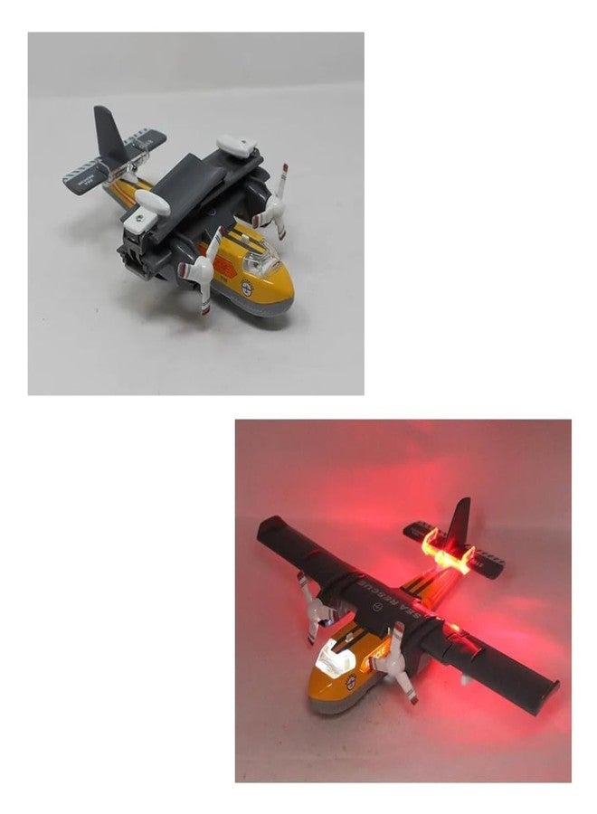 Samtop Kid Aircraft Toy Diecast Metal Alloy Model Air Plane Military Air Force Seaplane Pullback Toys with Lights and Sounds Fighter Jet for Kids Boy Girls - Image 3