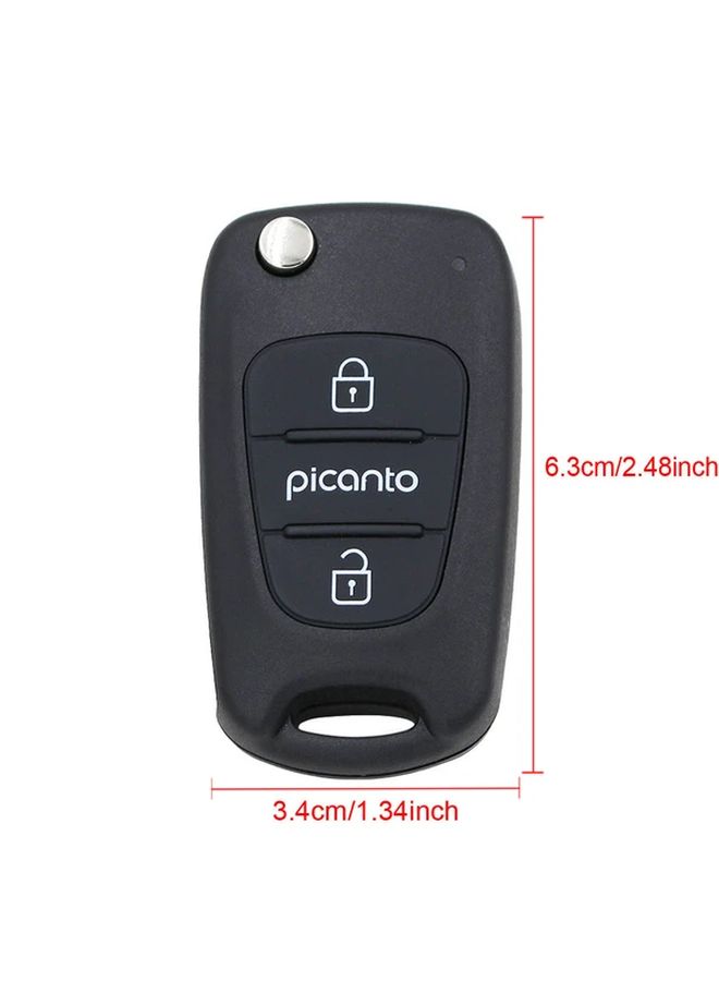 Kia Picanto K2 K5 Remote Key Shell Case 3 Button Folding ABS Resin - Image 2