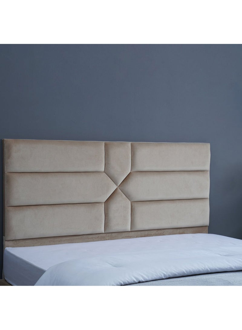 Karnak Estella Premium Upholstered Velvet Bed Frame Bedroom Furniture Strong And Sturdy Modern Design Wooden Bed | Quiet & Comfortable Bed (USA - Queen 150x200cm, Beige) - Image 3