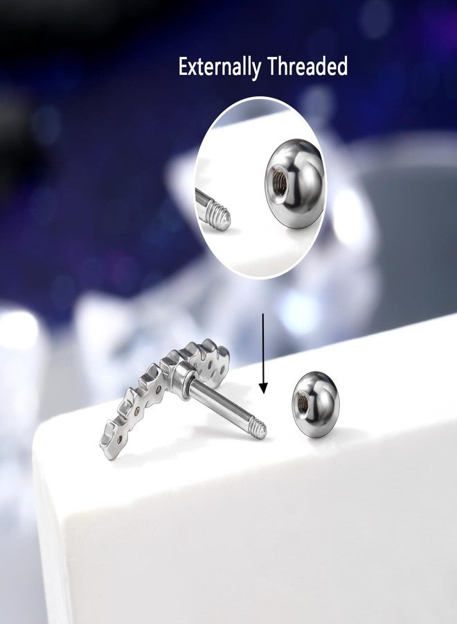 Melighting 16G Cartilage Earrings Satr Helix Earrings Clear CZ Curved Upper Ear Surgical Steel 316L Cartilage Piercing Tragus Piercing Earrings Studs for Women Body Piercing Jewelry - Image 4