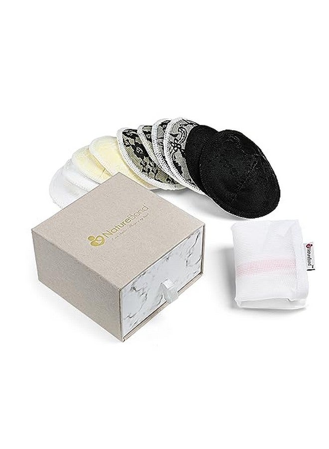 NatureBond Reusable Nursing Pads. Set Of 10 Nipple Pads For Breastfeeding Breathable Breast Pads For Breastfeeding With Wash Bag & Box Made From Organic Bamboo Washable Nursing Pads Reusable - Image 1