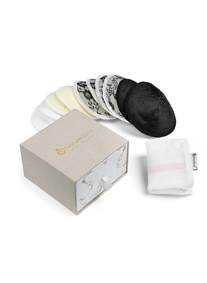 NatureBond Reusable Nursing Pads. Set Of 10 Nipple Pads For Breastfeeding Breathable Breast Pads For Breastfeeding With Wash Bag & Box Made From Organic Bamboo Washable Nursing Pads Reusable - Image 2