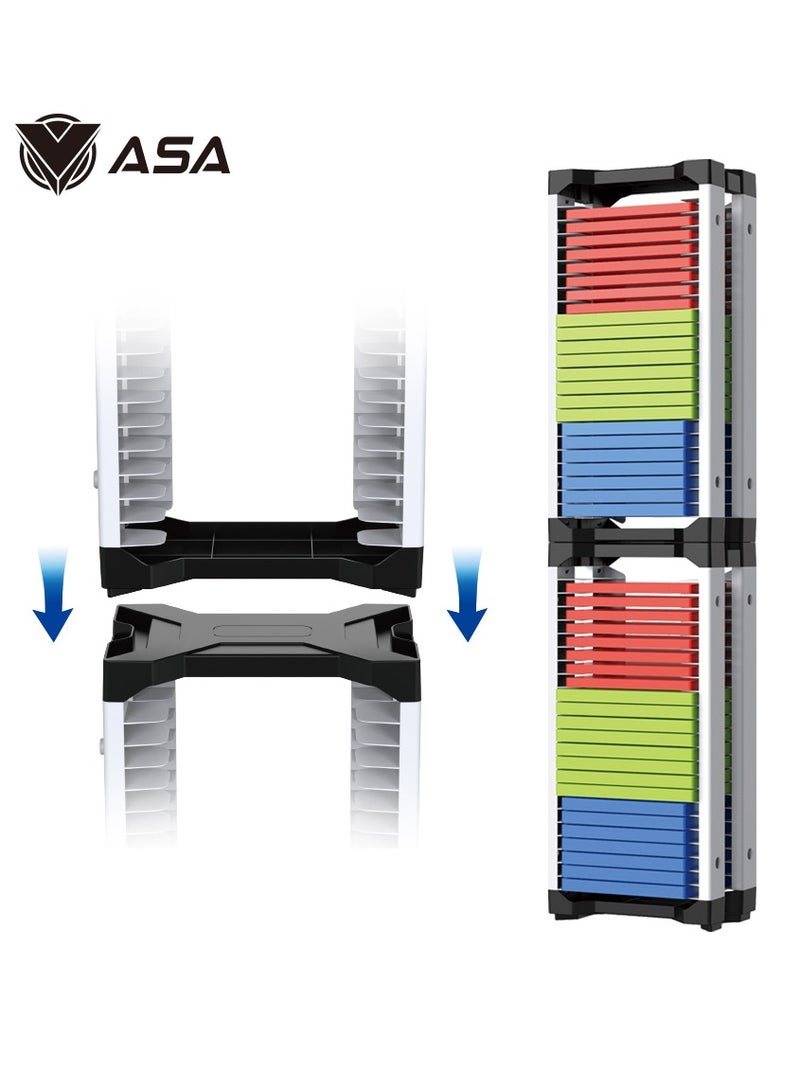 ASA Storage Stand Tower For 23 Games Card, For PS5/PS4, Xbox, Nintendo, With Controller And Headphone Holder  - Image 4