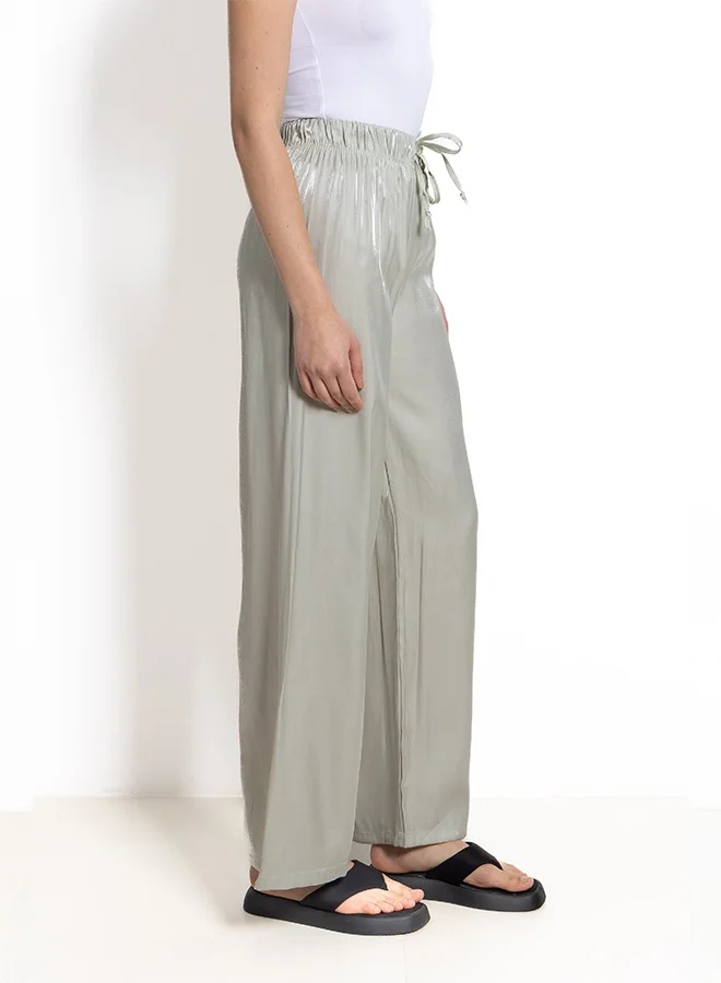 SHAPES SATIN WIDE-LEG TROUSERS
