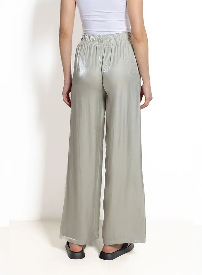 SHAPES SATIN WIDE-LEG TROUSERS