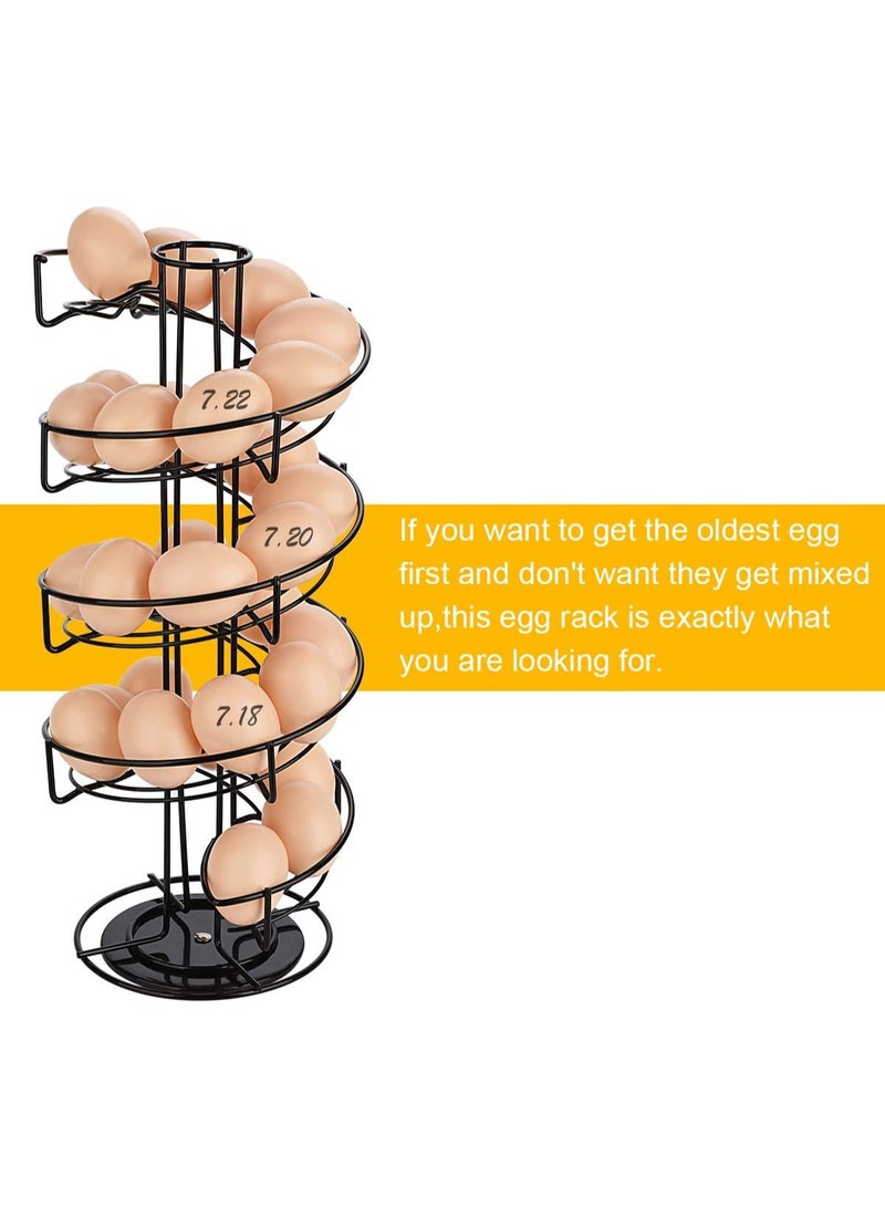 NANAO حامل بيض معدني بتصميم حلزوني، رف عرض تخزين، أسود - Image 5
