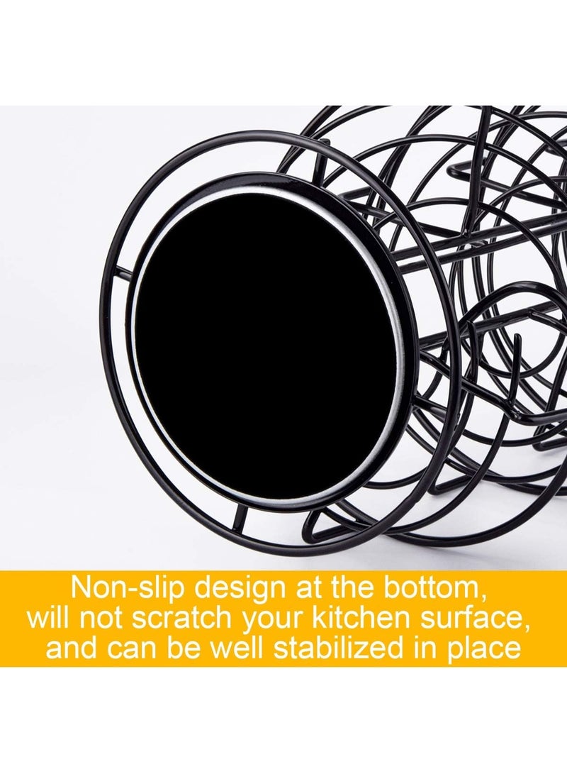 NANAO حامل بيض معدني بتصميم حلزوني، رف عرض تخزين، أسود - Image 4