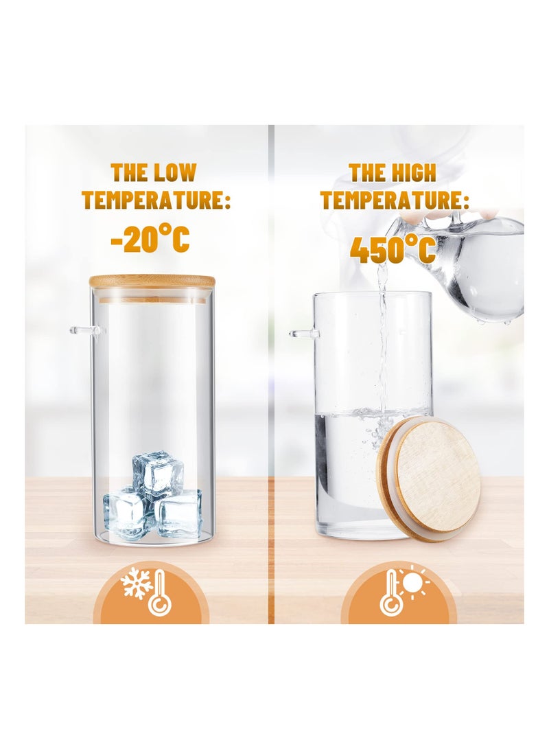 KASTWAVE برطمانات توابل زجاجية مع غطاء من الخيزران والملاعق، 47 أونصة حاويات تخزين طعام محكمة الإغلاق، مجموعة حاويات خزائن المطبخ لحم豆 القهوة، السكر، السلع الجافة، الشاي، التوابل والمزيد (2 مجموعة) - Image 4