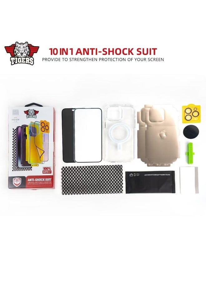 تايجرز بكج الحماية تايجرز المتكاملة 10 في 1 لحماية الجوال بالكامل لهاتف أبل ايفون 15 برو ماكس - Image 3