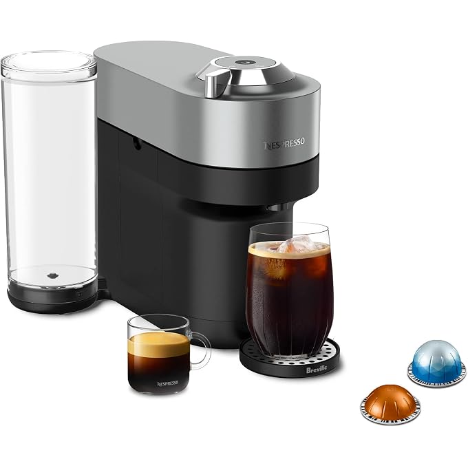 Renewed Nespresso Vertuo Pop+ Deluxe Coffee and Espresso Maker by Breville - Titan(Renewed) - Image 1