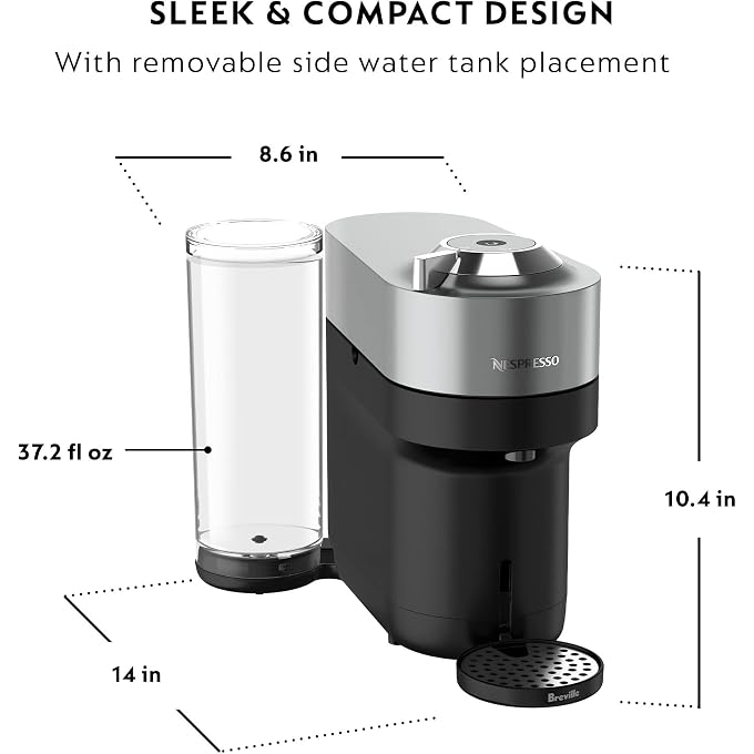 Renewed Nespresso Vertuo Pop+ Deluxe Coffee and Espresso Maker by Breville - Titan(Renewed) - Image 2