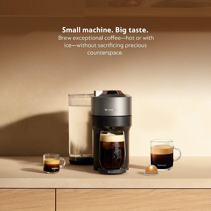 Renewed Nespresso Vertuo Pop+ Deluxe Coffee and Espresso Maker by Breville - Titan(Renewed) - Image 3