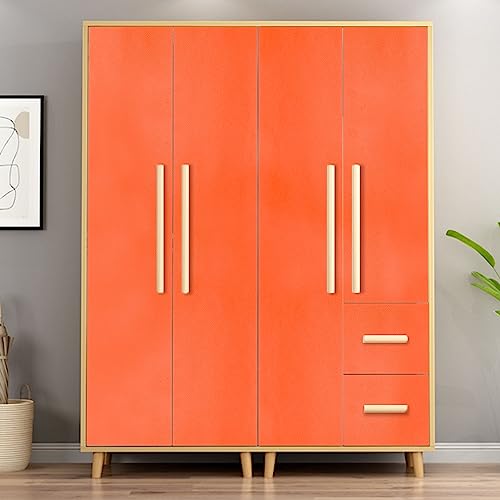 WADILE Peel and Stick Wallpaper 15.9in x 78.7in, Solid Color Contact Paper Waterproof, Vinyl Colored Wall Paper Self Adhesive, Textured Wallpaper Removable for Cabinets/Countertop, Orange - Image 2