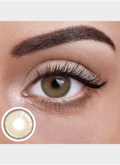 Unibling Unibling Cortado Brown Yearly Colored Contact Lenses, Unisex Cosmetic Contact Lenses, Enlargement Collection, Light Brown, With Case  - Image 1