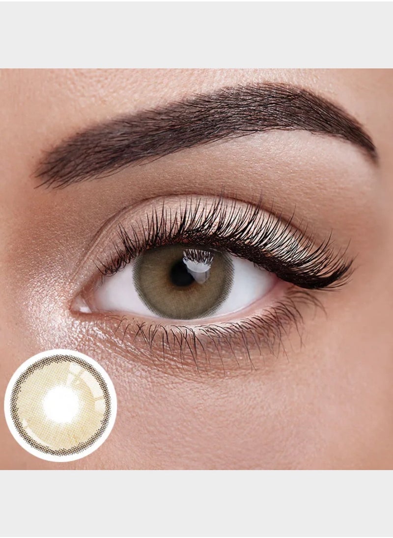 Unibling Unibling Cortado Brown Yearly Colored Contact Lenses, Unisex Cosmetic Contact Lenses, Enlargement Collection, Light Brown, With Case  - Image 1