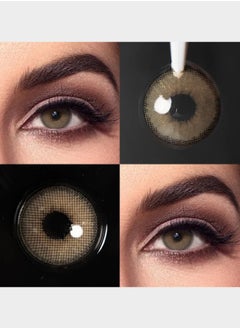 Unibling Unibling Cortado Brown Yearly Colored Contact Lenses, Unisex Cosmetic Contact Lenses, Enlargement Collection, Light Brown, With Case  - Image 3