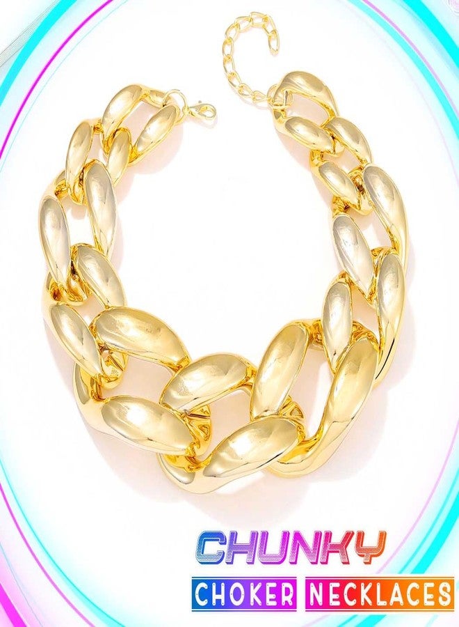 CLOACE Chunky Choker Necklace Gold Cuban Link Necklaces Chain Fashion Jewelry for Women (G-A) - Image 2