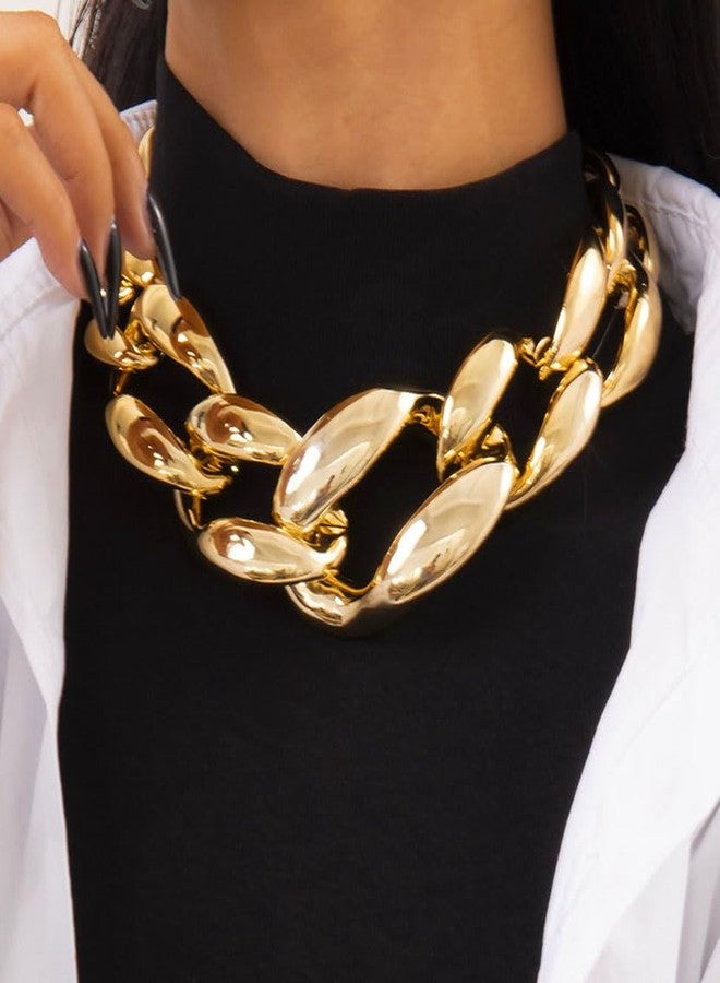 CLOACE Chunky Choker Necklace Gold Cuban Link Necklaces Chain Fashion Jewelry for Women (G-A) - Image 4