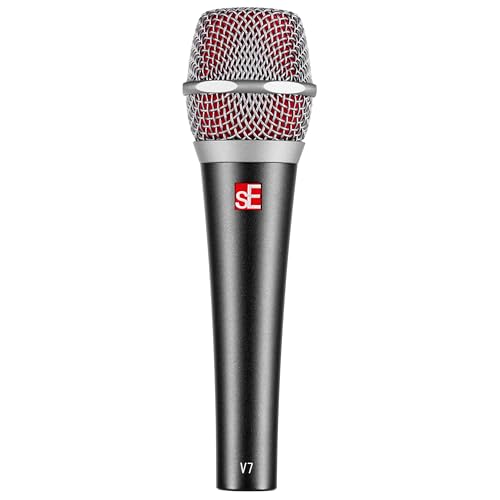 SE ELECTRONICS V7 Dynamic Microphone for Singing, Speech & Studio Recording - XLR Handheld Professional Microphone with Supercardioid Aluminum Voice Coil for Huge Gain Before Feedback - Grey - Image 1