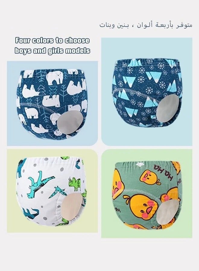 4 Piece Potty Training Underwear, 6 Layers Breathable Cotton Absorbent Trainer Pants for Toddler Baby Boys Girls Waterproof ，M - Image 4