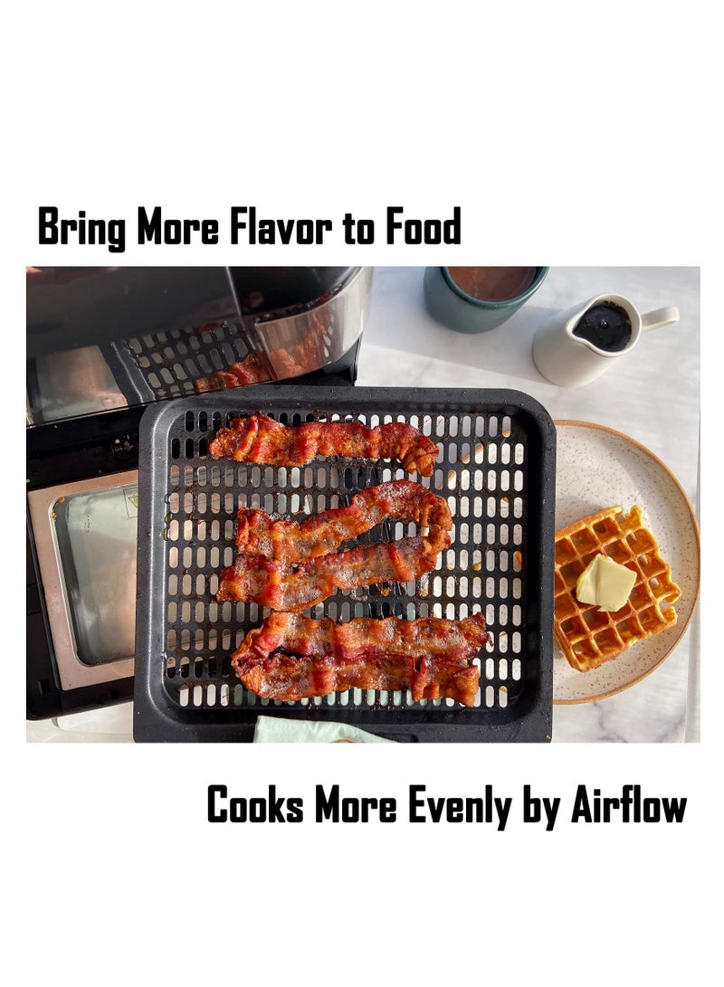 SYOSI 2 قطع طقم استبدال صينية الطهي، رف طهي شبكي لملحقات القلاية الهوائية لجهاز إنستانت فورتكس، إنسكي، شيفمان وأفران القلاية الهوائية الأخرى، آمن لغسل الصحون، رف طهي شبكي قابل للإزالة للقلاية الهوائية - Image 3