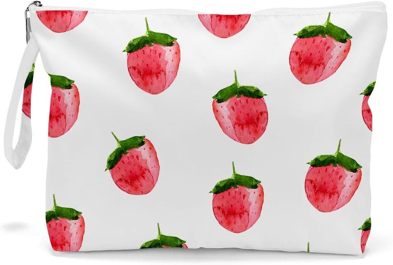 Fokongna Wet Bag Wet Dry Bag Beach Bag Wet Bag For Swimsuit Travel Makeup Bag Toiletry Bag Waterproof Large Capacity for Women Girls Mom Sister Friends Diaper Bag Strawberry lemon Gifts - Image 1