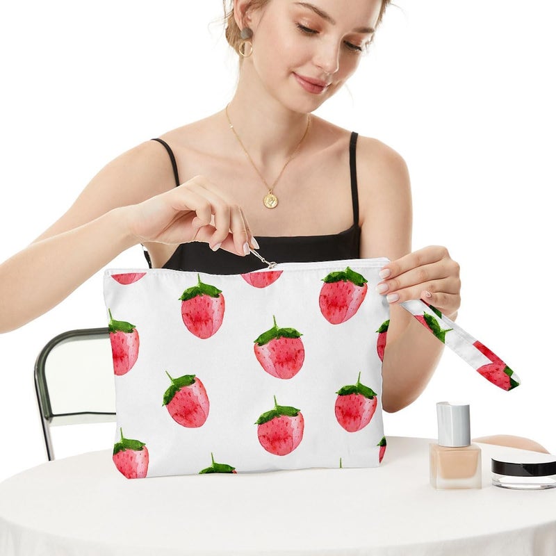 Fokongna Wet Bag Wet Dry Bag Beach Bag Wet Bag For Swimsuit Travel Makeup Bag Toiletry Bag Waterproof Large Capacity for Women Girls Mom Sister Friends Diaper Bag Strawberry lemon Gifts - Image 2