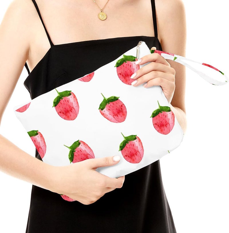 Fokongna Wet Bag Wet Dry Bag Beach Bag Wet Bag For Swimsuit Travel Makeup Bag Toiletry Bag Waterproof Large Capacity for Women Girls Mom Sister Friends Diaper Bag Strawberry lemon Gifts - Image 4