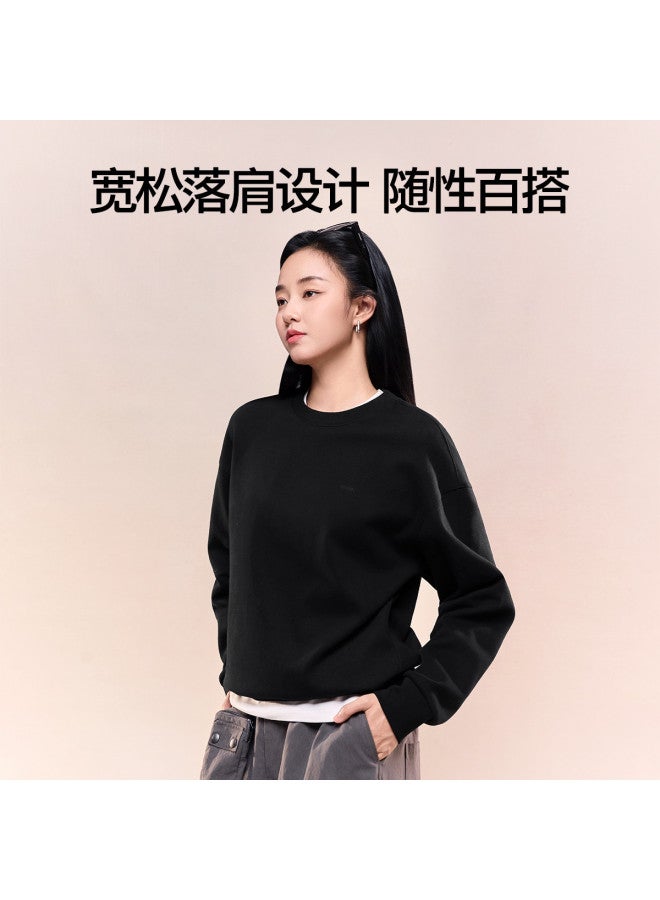 SIINSIIN Basic Women'S Hoodie 2025 New Early Autumn Loose Round Neck Pullover Double-Sided Brushed Long Sleeve Top - Image 5