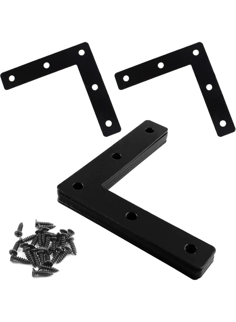 Cobest Flat Corner Brace, 20 Pcs L Shaped Corner Bracket, 2x2 Heavy Duty Stainless Steel Shelf Supports, Duty Furniture Fastener Corner Connector for Wood Shelf Cabinet Table Chair - Image 1