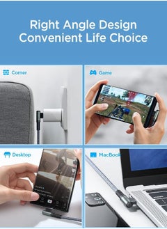 Cordova USB C to USB C Cable 100W - Type C to Type C Cable USBC to USBC - Fast Charging Cable Right Angle Compatible with MacBook Air/Pro iPad Pro 12.9/11/Mini, Samsung Galaxy S22/21-2 Meter  - Image 5
