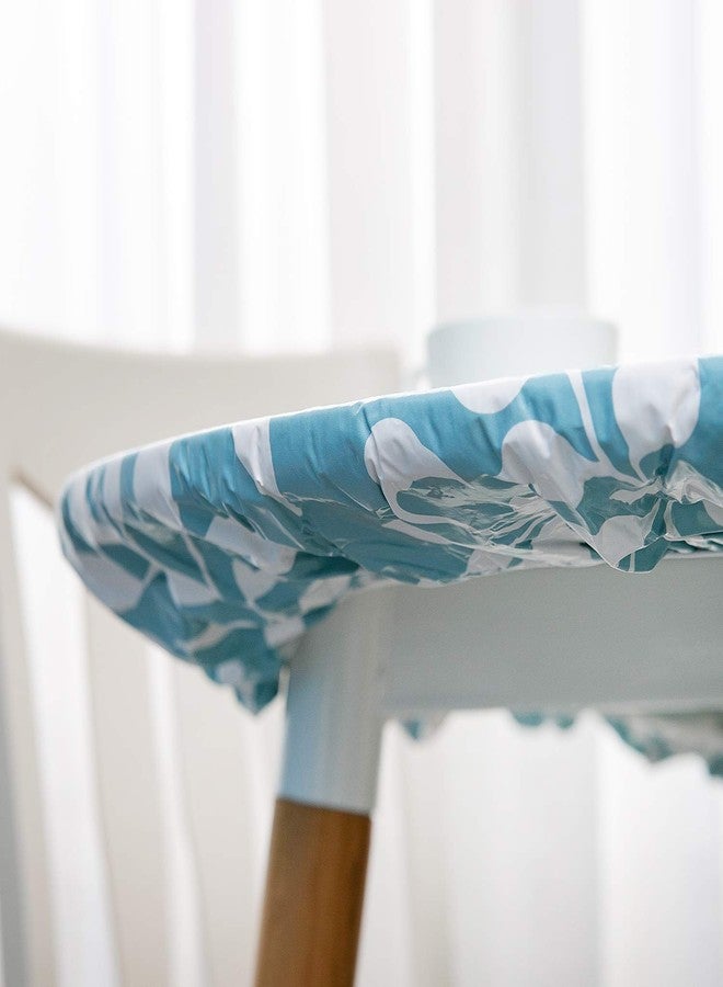 Pioggia مفرش طاولة دائري من الفينيل من بيوجيا، مزود ببطانة من الفلانيل، مطاطي، مقاوم للماء والزيوت، غطاء طاولة بلاستيكي، مثالي للطاولات الدائرية بقطر 45-56 بوصة - Image 4