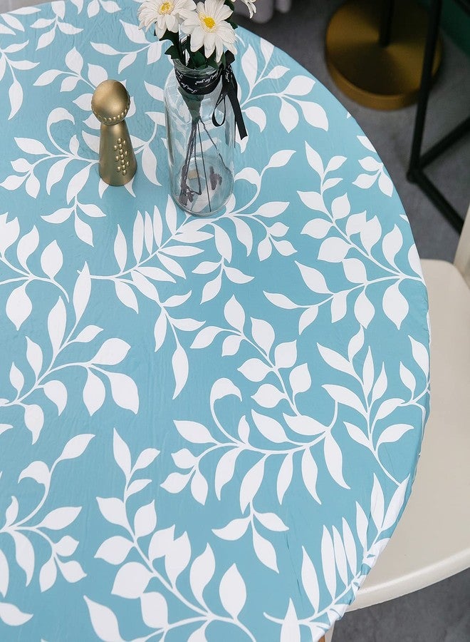 Pioggia مفرش طاولة دائري من الفينيل من بيوجيا، مزود ببطانة من الفلانيل، مطاطي، مقاوم للماء والزيوت، غطاء طاولة بلاستيكي، مثالي للطاولات الدائرية بقطر 45-56 بوصة - Image 5